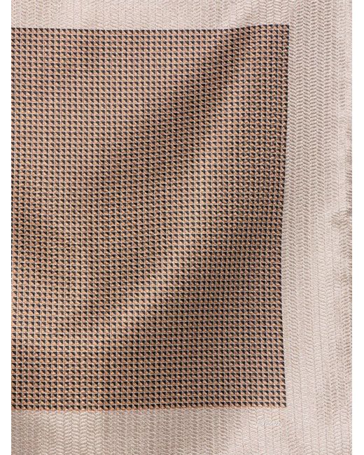Brioni Natural Pritned Silk Foulard for men