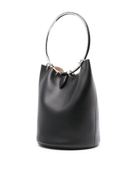 Alaïa Black Ring Large Leather Bucket Bag