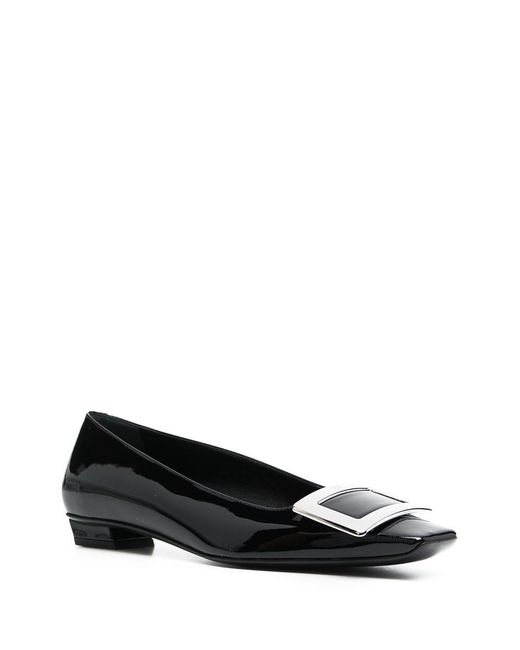 Roger Vivier Black Belle Vivier Patent Leather Ballets