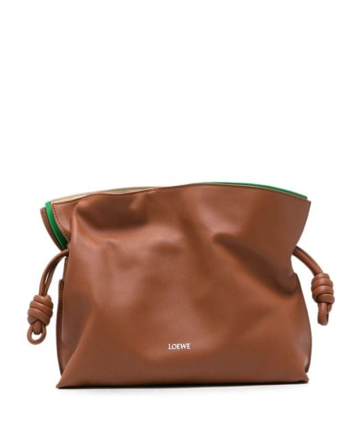 Loewe Brown Flamenco Medium Leather Clutch