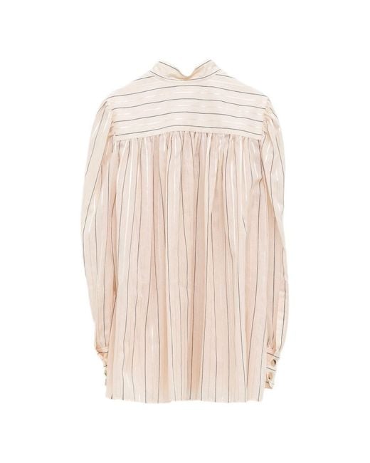 Chloé Pink Striped Silk Shirt
