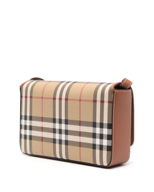 Borsa A Tracolla Check di Burberry in Natural