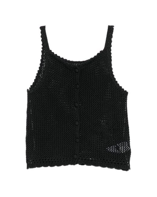 DUNST Black Linen And Cotton Blend Top