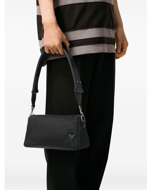 AMI Black Nylon And Canvas Mini Bag
