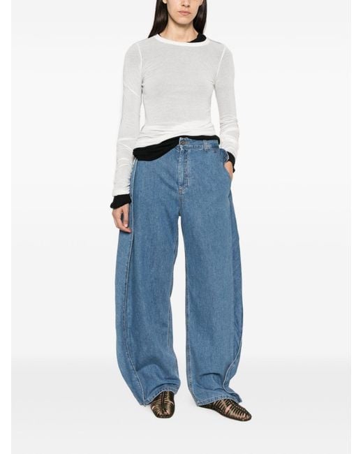 Loewe Blue Draped Denim Jeans