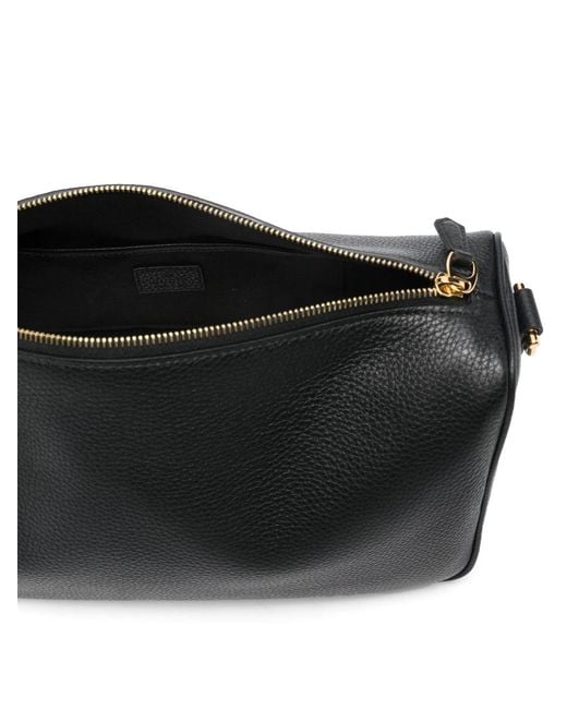 Gucci Black Half Horsebit Medium Leather Shoulder Bag