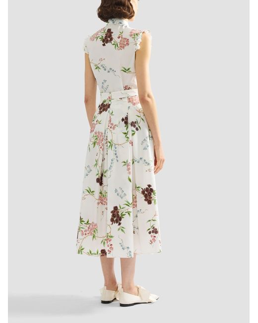 Erdem White Floral Print Top