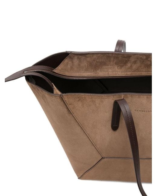 Brunello Cucinelli Brown Leather Tote Bag