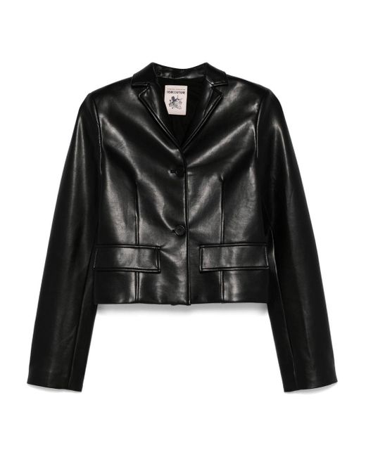 Semicouture Black Alene Faux Leather Jacket