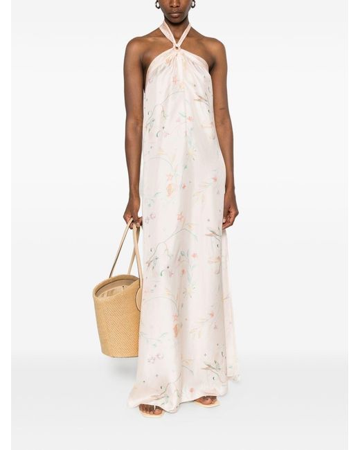 Forte_forte White Printed Silk Dress
