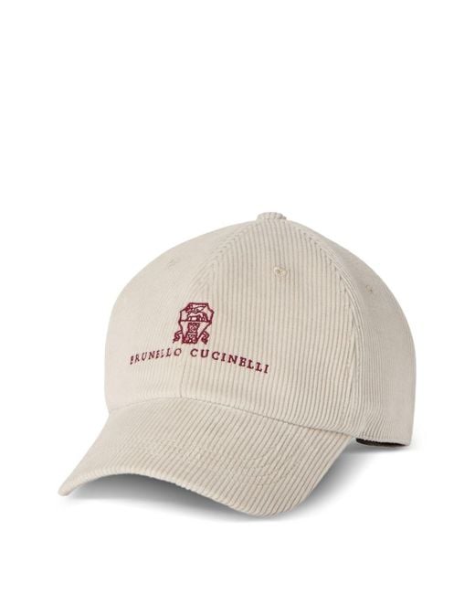 Brunello Cucinelli Natural Logo Cotton Baseball Cap for men