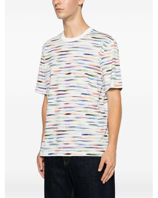 Paul Smith White Organic Cotton Printed T-Shirt for men