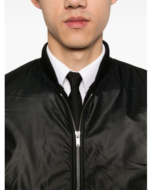 Saint Laurent Black Zipped Bomber Jacket for men