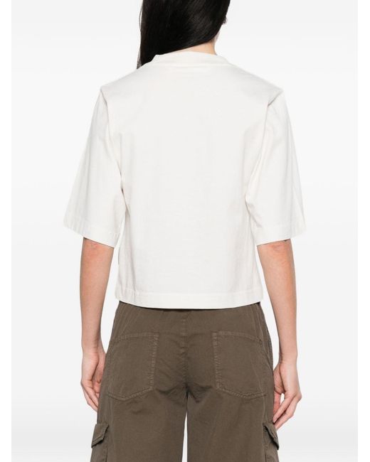 Palm Angels White Graphic Crew Neck T-Shirt