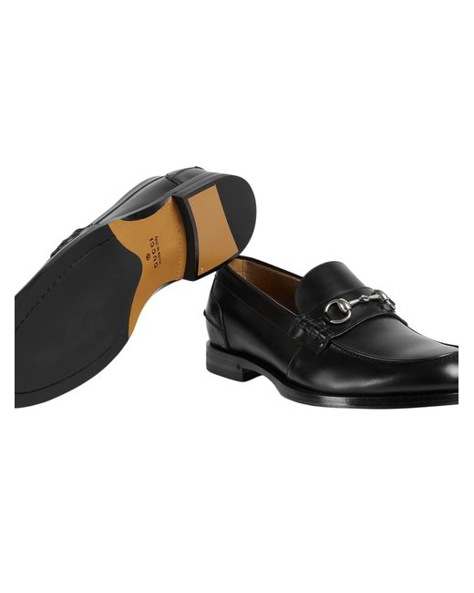 Gucci Black Leather Loafers for men