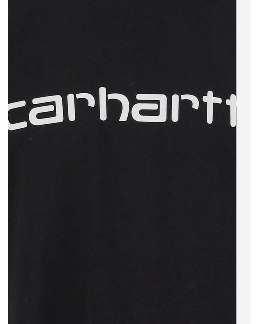 Carhartt Black Short Sleeves "Script" Organic Cotton T-Shirt for men