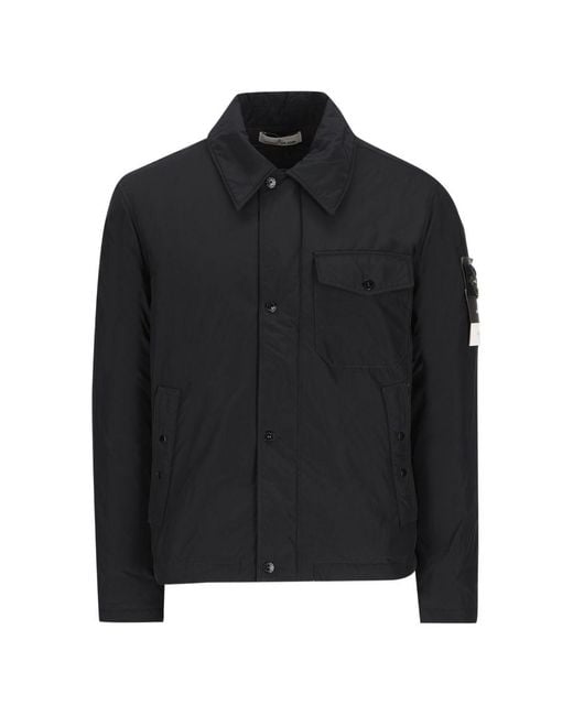 Stone Island Black Logo Blouson Jacket for men
