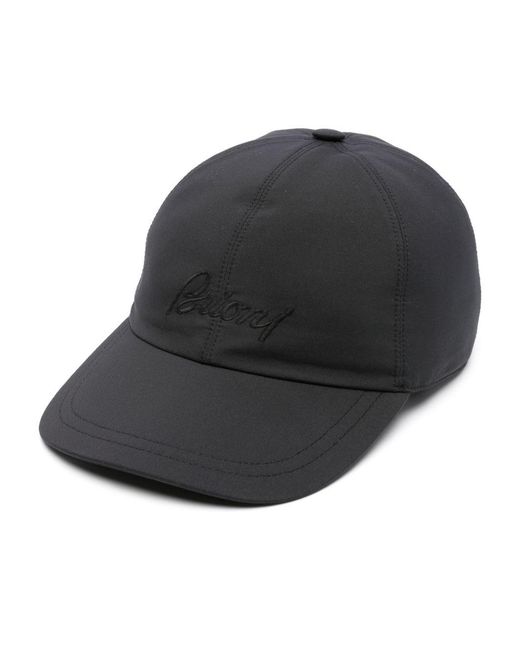 Brioni Gray Logo Baseball Cap for men