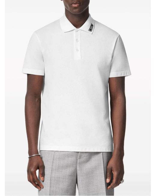 Versace White Polo With Logo for men