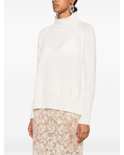 Be You White Cashmere Turtle-Neck Sweater
