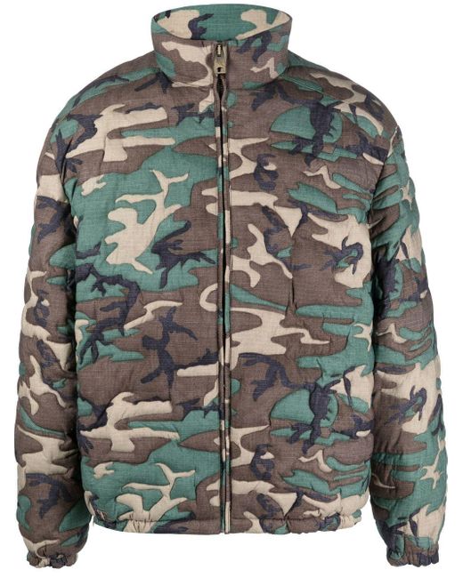 ERL Gray Camouflage-print Padded Jacket