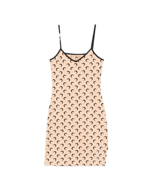 MARINE SERRE Natural Moon Mini Dress