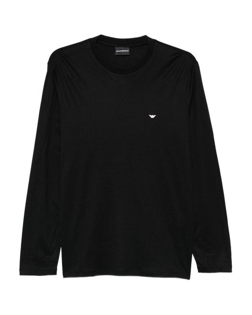 Emporio Armani Black Cotton Blend T-Shirt for men