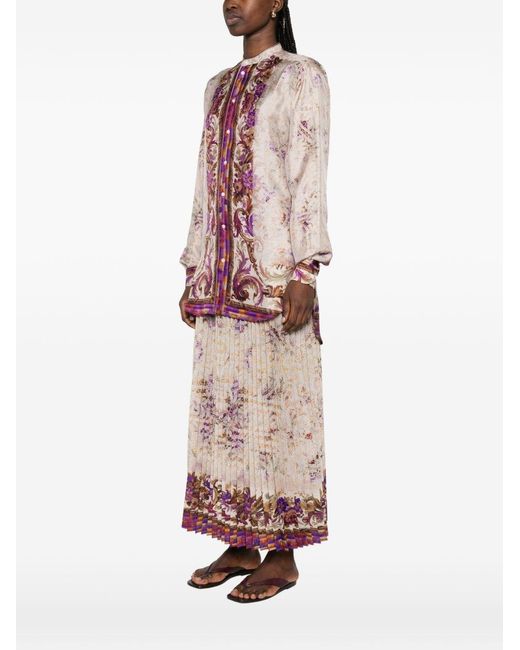 Pierre Louis Mascia Pink Printed Silk Shirt