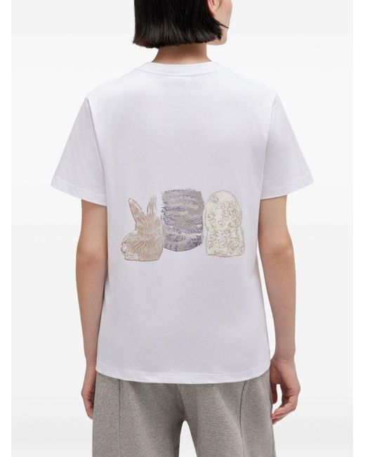 Ganni White "Cute Animals" T-Shirt