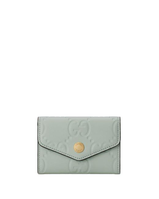 Gucci Gray GG Monogram-debossed Card Wallet