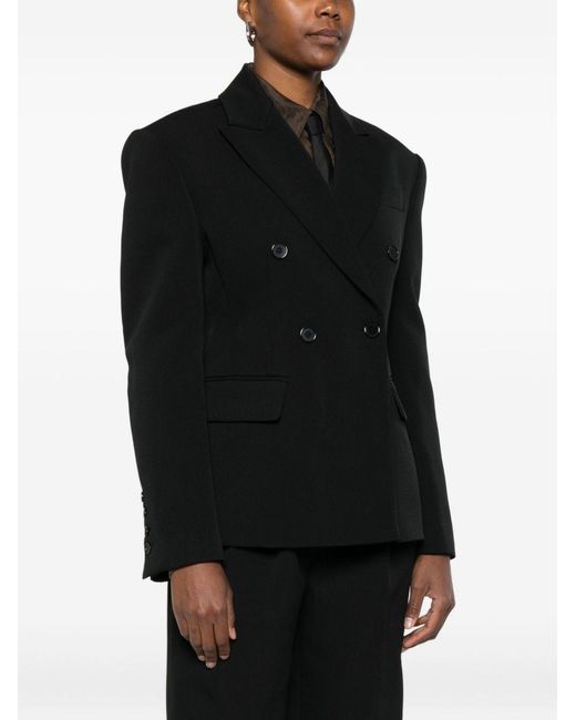 Frankie Shop Black Doyer Double-Breasted Blazer Jacket