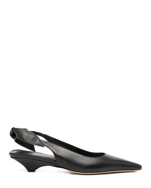 Vic Matié Black Leather Slingbacks
