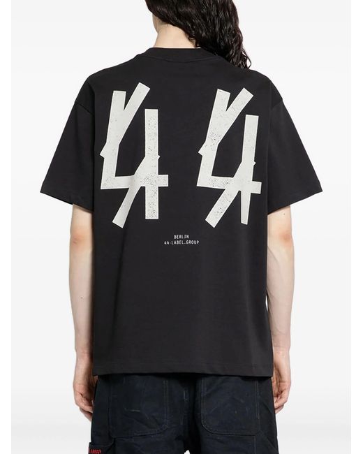 T-Shirt Con Logo di 44 Label Group in Black da Uomo