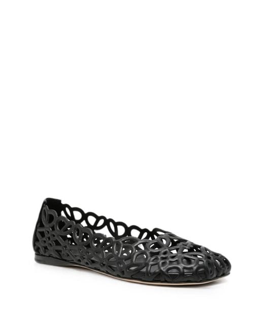 Loewe Black Petal Anagram Ballet Flats