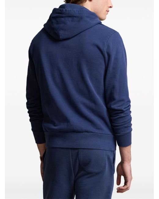 Polo Ralph Lauren Blue Polo Pony-embroideredcotton Hoodie for men