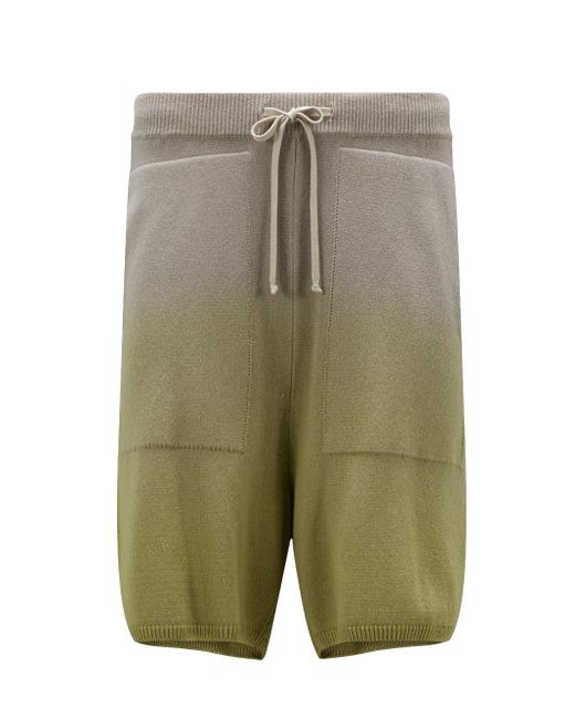 MONCLER + RICK OWENS - Shorts In Cashmere Effetto Degradé di Moncler in Green