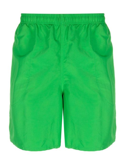 Stussy Green Logo Nylon Shorts for men