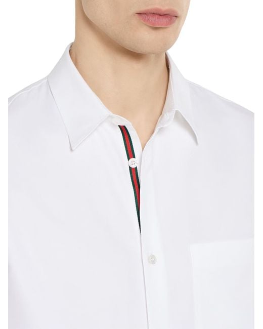 Gucci White Regular Shirt Oxford for men