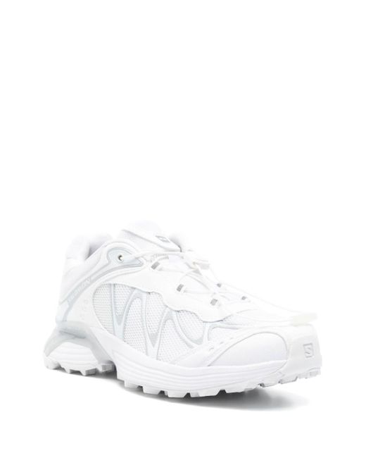 Salomon White Textile Sneakers With Rugged Sole for men