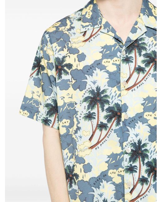 Paul Smith Blue Printed Casual Shirt for men