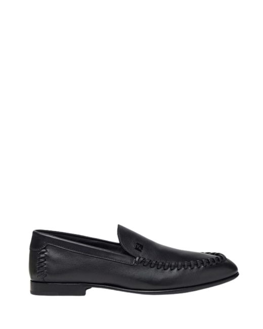 Fendi Blue Braided Leather Moccasin for men