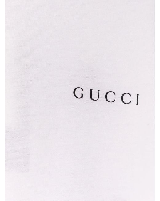 Gucci White T-Shirt Con Logo for men