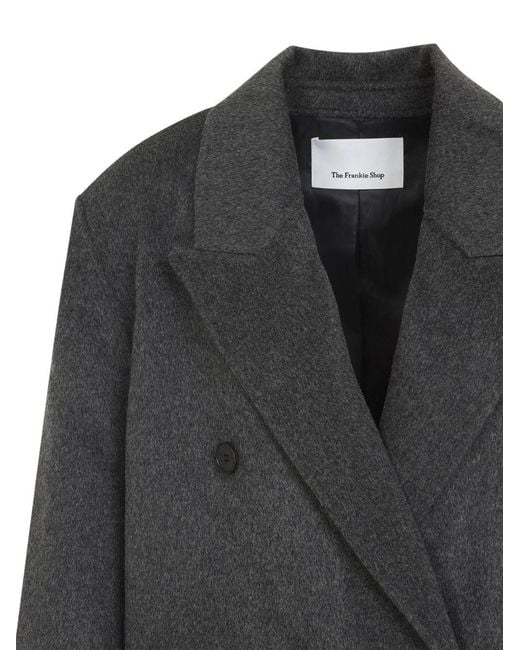 Frankie Shop Black Gaia Wool Double-Breasted Coat