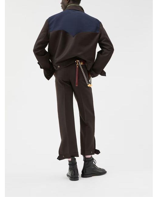 Versace Black Mohair Wool Trousers for men