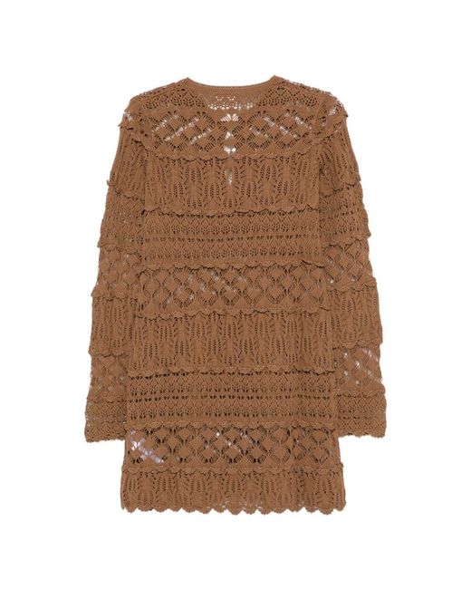 Semicouture Brown Alvina Cotton Mini Dress