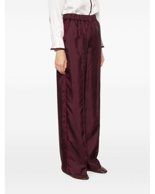 F.R.S For Restless Sleepers Purple Silk Wide-Leg Trousers