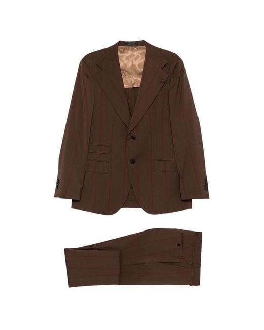 Gabriele Pasini Brown Pinstripe Suit for men