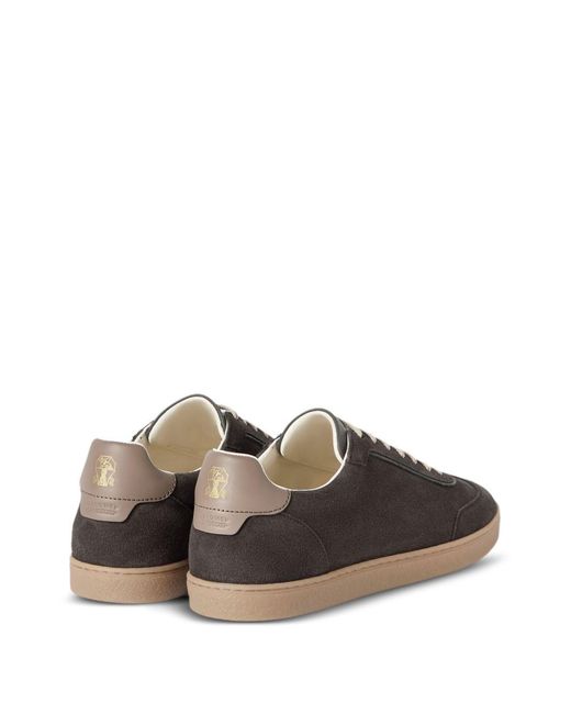 Brunello Cucinelli Brown Suede Leather Sneakers for men