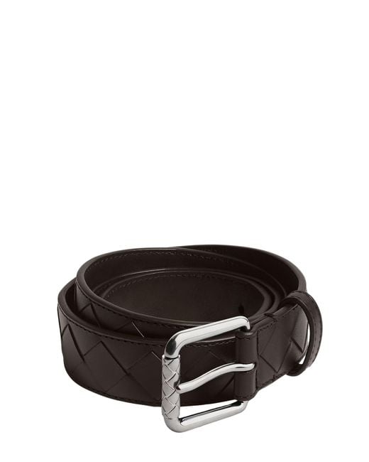 Bottega Veneta Black Leather Belt for men
