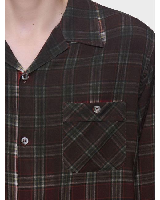 Maison Margiela Black Checked Shirt With A Faded Effect for men